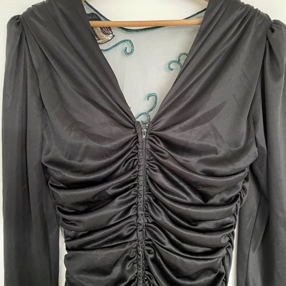 Vintage long black formal dress size large - Picture 5 of 7